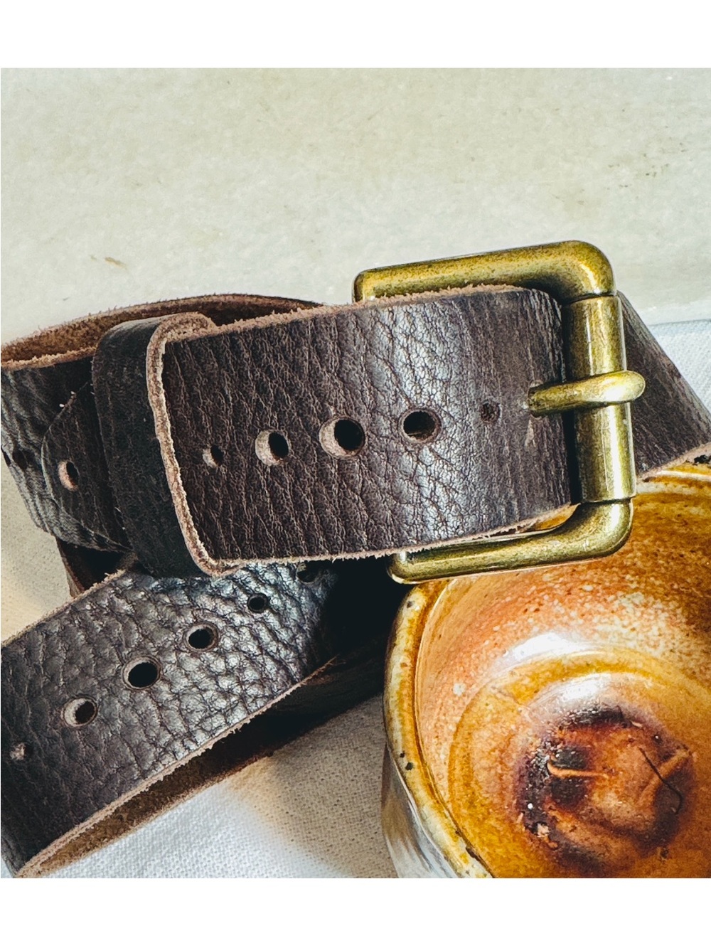 BRAVE Women's Large (size 34) Brown Leather Belt by BRAVE - L